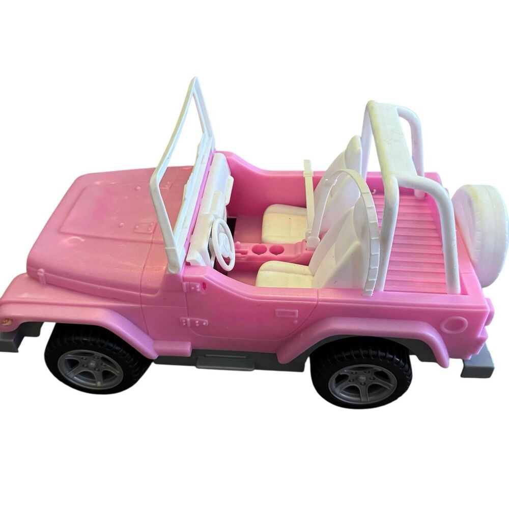 Vintage Barbie Pink Jeep 2012 Mattel Beach Safari Cruiser Plastic